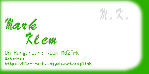 mark klem business card